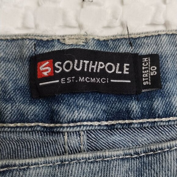 Southpole Men's Blue Shorts/Washed out Size 50 SKU 3164 - Picture 4 of 5